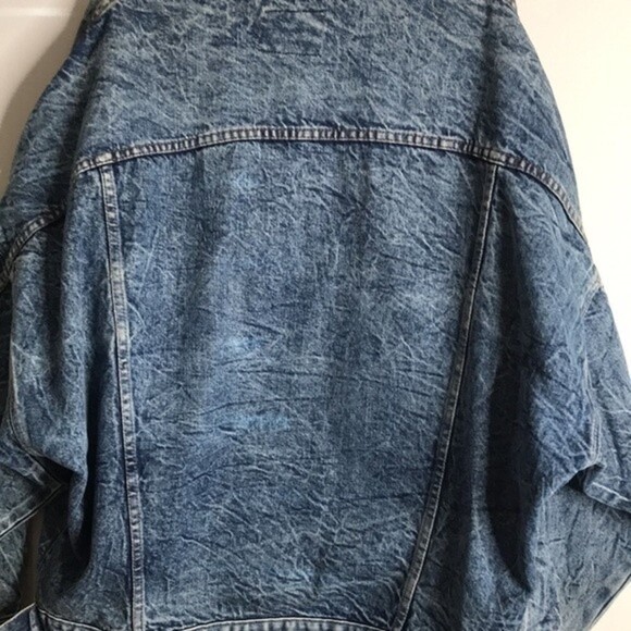 Vintage Tiger Fox Acid Wash Denim Jean Jacket size large oversized - Picture 11 of 15